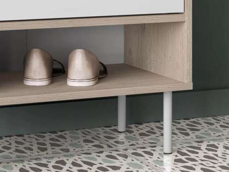 Шкаф-пенал Джени Белый Снег 8685 BS  Дуб Сонома Светлый 3025 PR 54*34*198 см, Белый   Фиеста