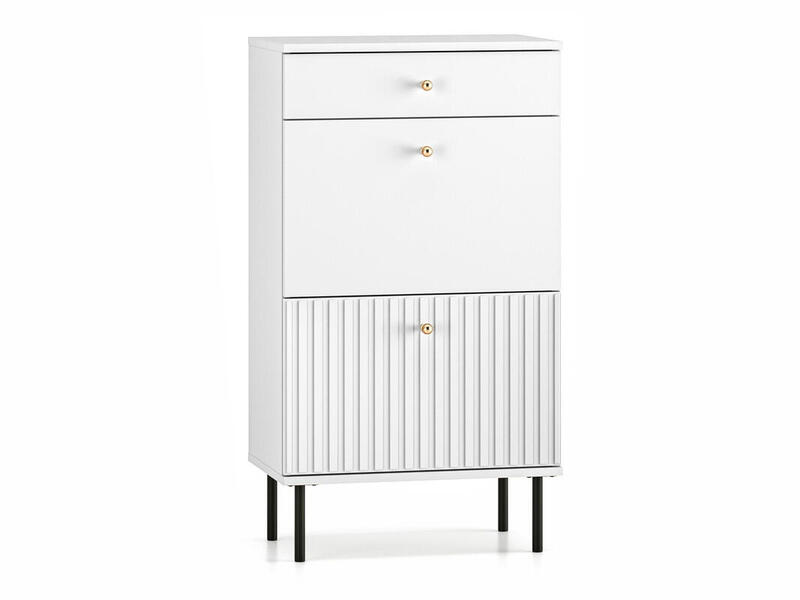 Обувница Сканди 01 МДФ (Белая) 54,6*98*34 см, Белый  Выдвижной Фиеста