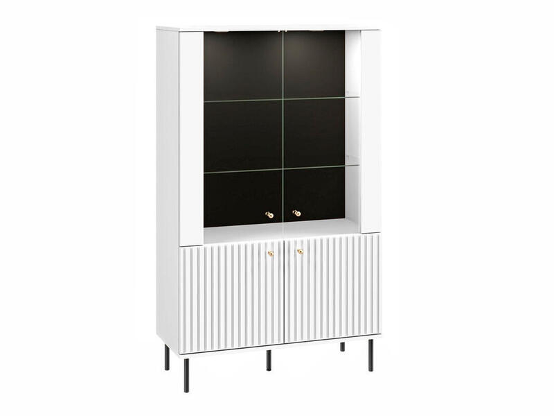 Витрина Сканди 02 МДФ (Белая) 91,6*150,9*40 см, Белый  Распашной Фиеста