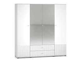 Четырехсекционный распашной шкаф Сканди МДФ (Белая) 200*210*55 см, Белый  Распашной Фиеста