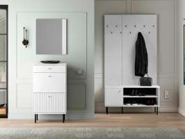 Прихожая Сканди 01 МДФ (Белая) 156,3*188,5*34 см, Белый   Фиеста