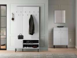 Прихожая Сканди 02 МДФ (Белая) 135,6*188,5*34 см, Белый   Фиеста