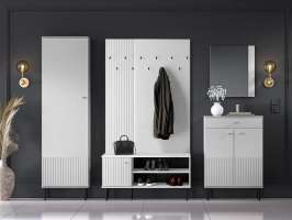 Прихожая Сканди 03 МДФ (Белая) 224,1*190*34 см, Белый   Фиеста