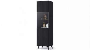 Распашной шкаф-пенал Даркнесс МДФ (Черная) 50*40*182 см, Черный   Фиеста