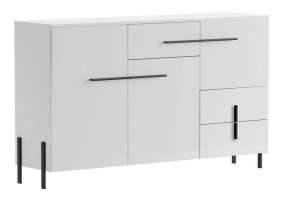 Комод Дейенерис 02 МДФ Лайн Белый (матовый) Белый Снег 8685 BS 154*40*91 см, Белый   Фиеста