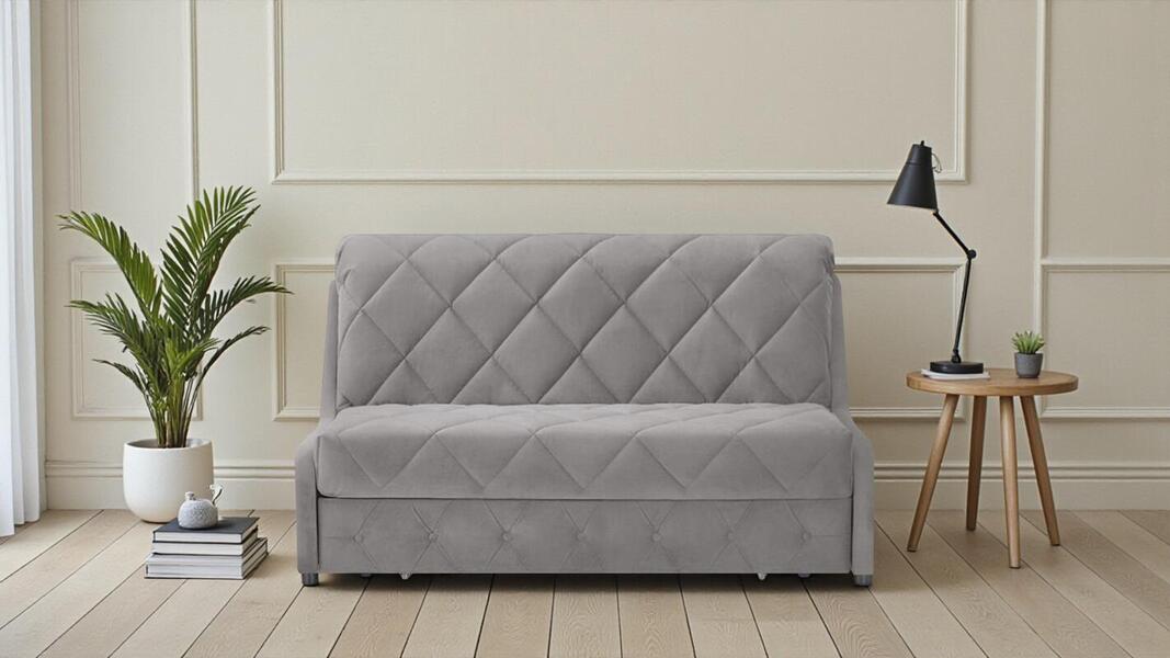 Диван Римус 2 Лайт Velutto 19 138*110*92 см, Серый Велютто Аккордеон Фиеста