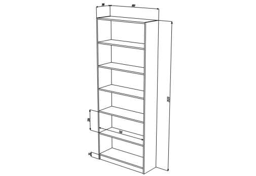 Стеллаж Билли 01 80*28*202 (510034) 80*28*202 см, Бежевый   Фиеста в наличии
