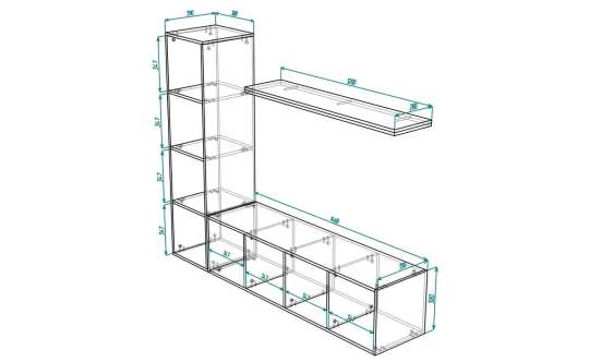 Стеллаж Билли 25 (710980) 185*39*147 см, Коричневый   Фиеста в наличии