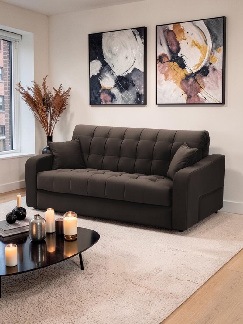 Диван Корал Некст Velutto 24 216*115*95 см, Коричневый Велютто Аккордеон Фиеста