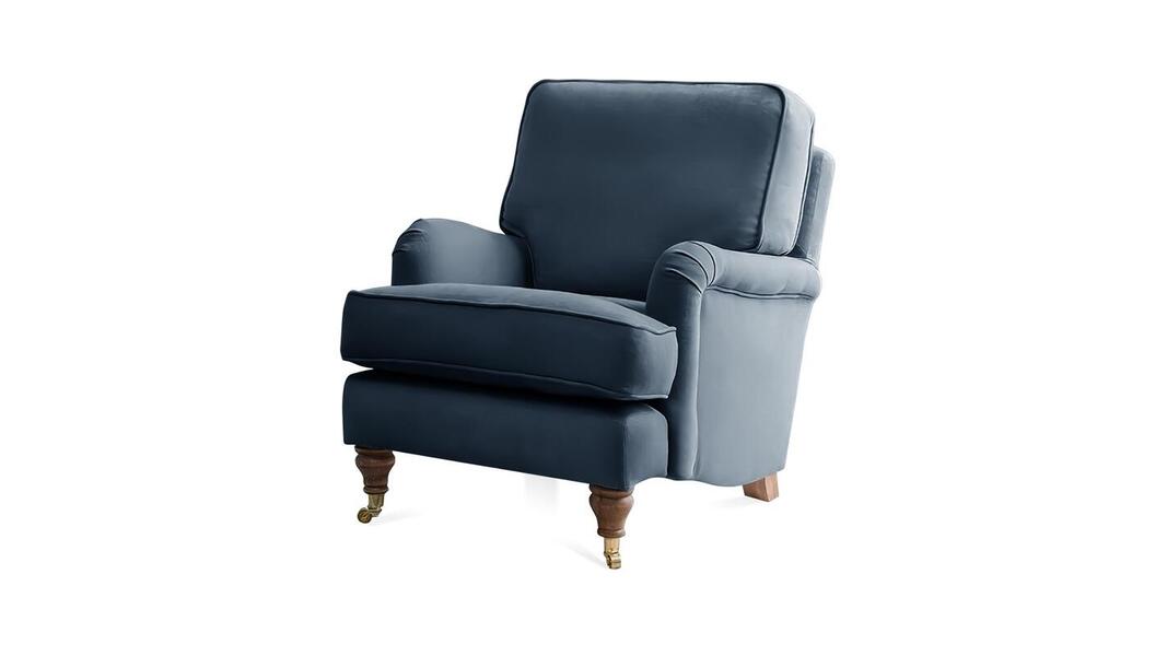 Кресло Бристоль Vivaldi 14 81*87*91 см, Синий Велюр Нераскладной Фиеста