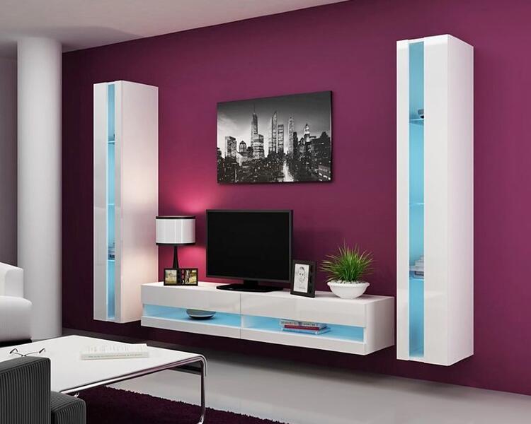 Гостиная Виго нью 3 МДФ Белый DM635-6 / Белый Фасадный 0101 260*42*180 см, Белый   Фиеста