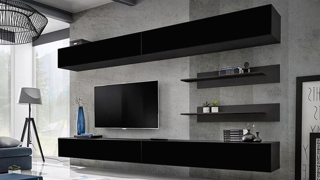 Гостиная 1 Черный 0190 320*40*180 см, Черный   Фиеста