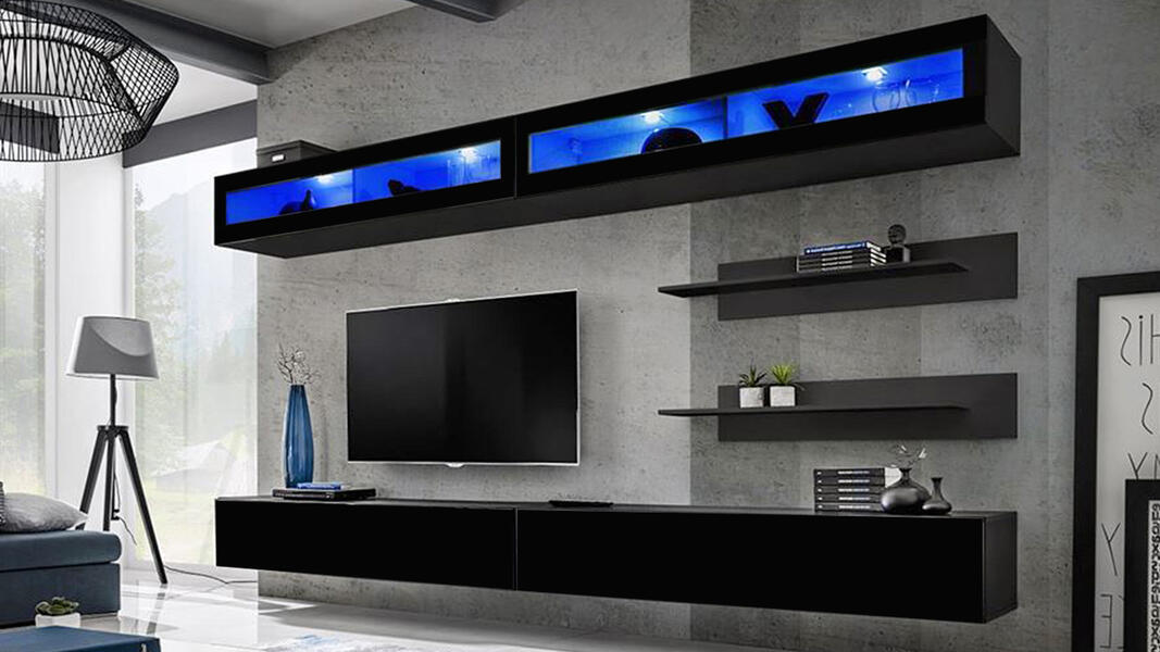 Гостиная 2 Черный 0190 320*40*180 см, Черный   Фиеста