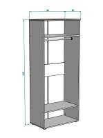Шкаф Салерно 2 МДФ 90х212х50 (712213) 90*50*212 см, Зеленый  Распашной Фиеста в наличии
