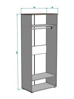 Шкаф Салерно 2 МДФ 90х212х50 (712213) 90*50*212 см, Зеленый  Распашной Фиеста в наличии