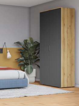 Шкаф Салерно 2 МДФ 90х212х50 (712213) 90*50*212 см, Зеленый  Распашной Фиеста в наличии