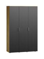 Шкаф Салерно 3 МДФ 135х212х50 (712214) 135*50*212 см, Серый  Распашной Фиеста в наличии