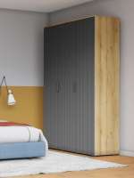 Шкаф Салерно 3 МДФ 135х212х50 (712214) 135*50*212 см, Серый  Распашной Фиеста в наличии