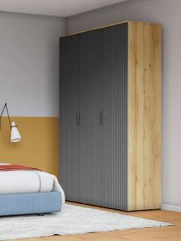 Шкаф Салерно 3 МДФ 135х212х50 (712214) 135*50*212 см, Серый  Распашной Фиеста в наличии