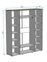Шкаф Салерно 4 МДФ 180х212х50 (712215) 180*50*212 см, Серый  Распашной Фиеста в наличии