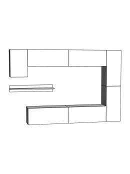 Гостиная 7 Белая МДФ (710985) 256*35*166 см, Белый  Распашной Фиеста в наличии