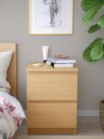 Комод MALM Бук Бавария (2 ящика) 40х55х48 (112033) 40*48*55 см, Оранжевый  Выдвижной Фиеста в наличии