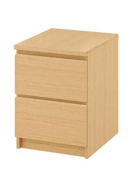 Комод MALM Бук Бавария (2 ящика) 40х55х48 (112033) 40*48*55 см, Оранжевый  Выдвижной Фиеста в наличии