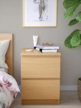 Комод MALM Бук Бавария (2 ящика) 40х55х48 (112033) 40*48*55 см, Оранжевый  Выдвижной Фиеста в наличии