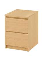 Комод MALM Бук Бавария (2 ящика) 40х55х48 (112032) 40*48*55 см, Оранжевый  Выдвижной Фиеста в наличии