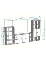 Модульная стенка Билли Айден 2 Белая (711214) 293*30*160 см, Белый  Распашной Фиеста в наличии