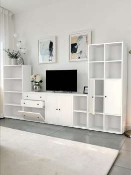 Модульная стенка Билли Айден 2 Белая (711214) 293*30*160 см, Белый  Распашной Фиеста в наличии