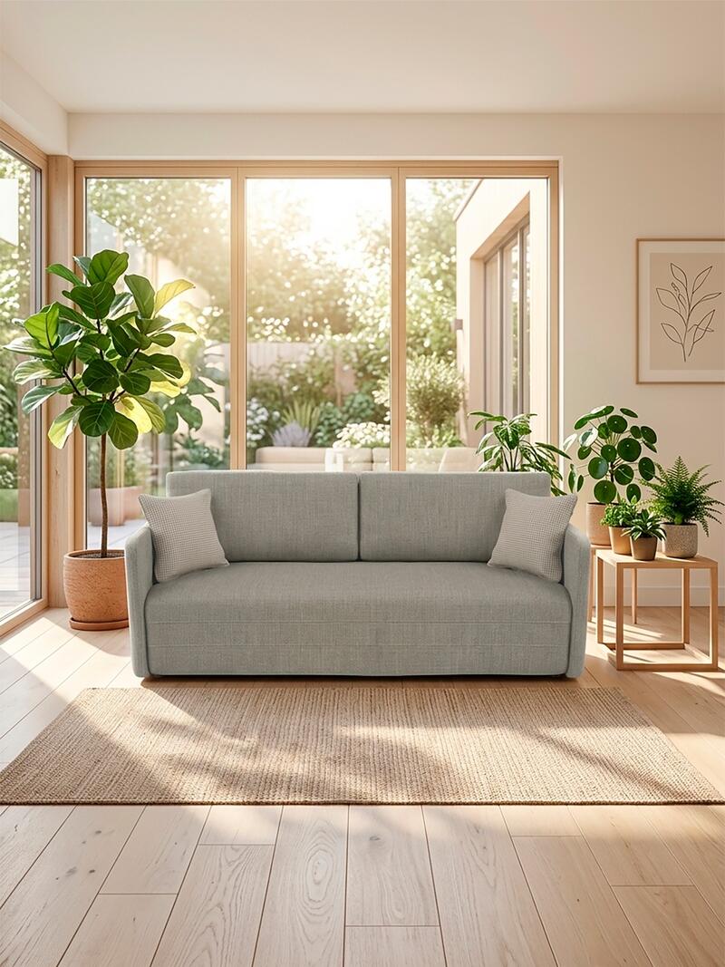 Диван Гордон Лайт Strong Plus 01 208*94*80 см, Бежевый Рогожка Еврокнижка Фиеста