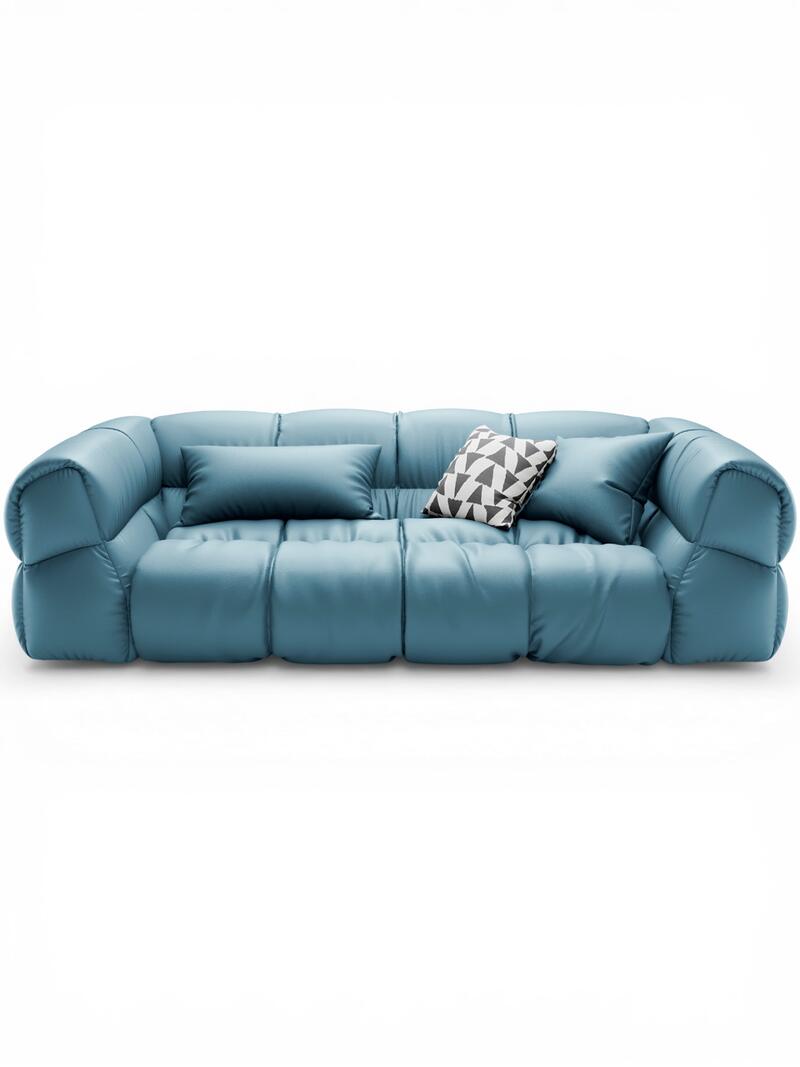 Диван Шелби Galaxy Light Blue 239*105*72 см, Голубой Экокожа Нераскладной Фиеста