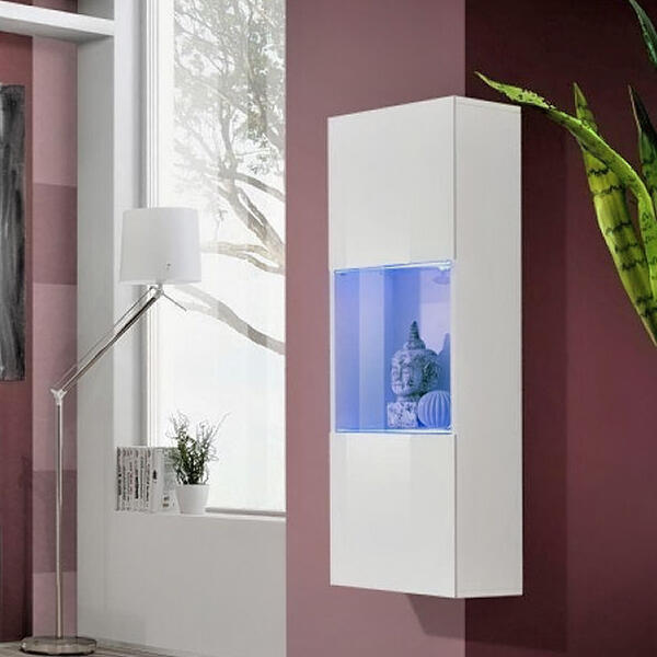 Витрина Лана 22 МДФ (белая) 40*29*126 см, Белый   Фиеста