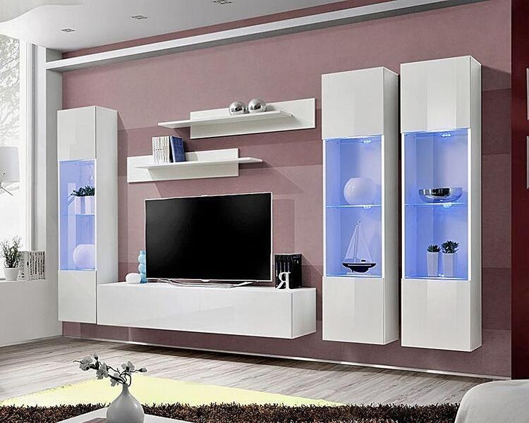 Модульная гостиная Лана 3.2 МДФ (белая) 305*40*170 см, Белый   Фиеста