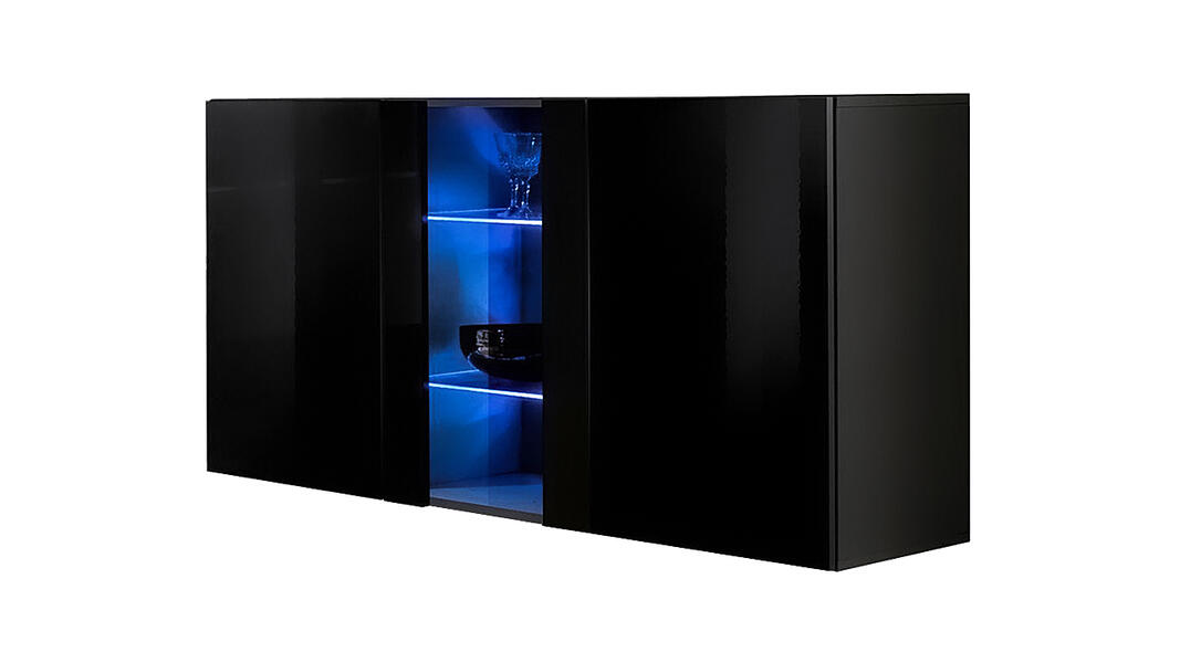 Подвесной комод Лана МДФ (черный) 120*40*70 см, Черный   Фиеста