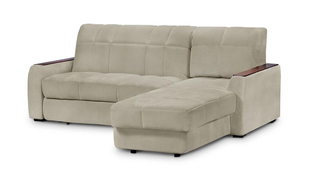 Диван с оттоманкой Гадар Vivaldi 05 253*220*95 см, Коричневый Велюр Аккордеон Фиеста