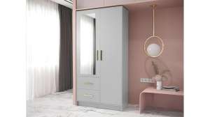 Распашной шкаф Аннабель двухсекционный Серый 112  120*60*200 