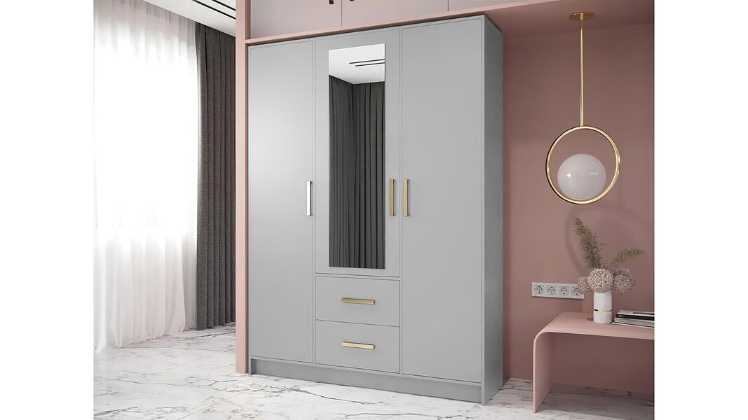 Распашной шкаф Аннабель трехсекционный Серый 112  120*60*240 