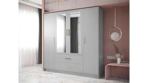 Распашной шкаф Аннабель четырехсекционный Серый 112  230*50*230 