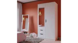 Распашной шкаф Нана двухсекционный Белый 101  100*60*210 