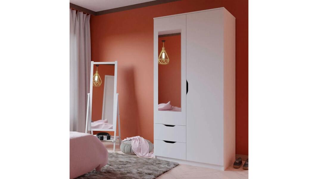 Распашной шкаф Нана двухсекционный Белый 101  80*45*260 