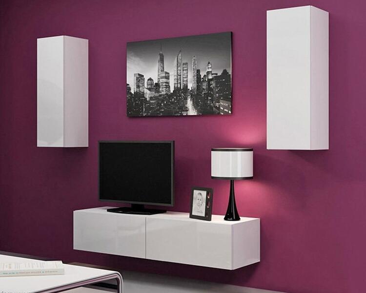 Гостиная Виго 7 МДФ Белый DM635-6 / Белый Фасадный 0101 210*42*180 см, Белый   Фиеста