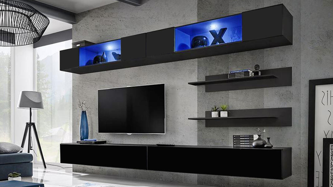 Гостиная 3 Черный 0190 320*40*180 см, Черный   Фиеста