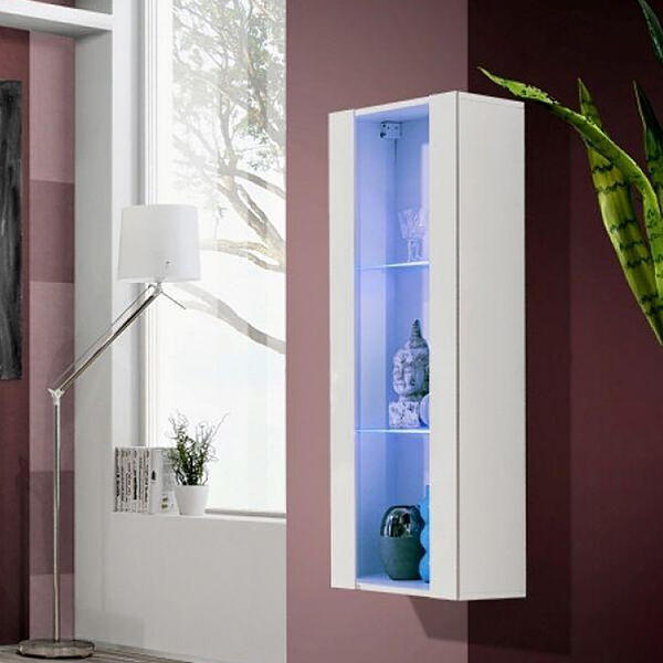 Витрина Лана 21 МДФ (белая) 40*29*126 см, Белый   Фиеста