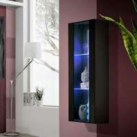 Витрина Лана 21 МДФ (черная) 40*29*126 см, Черный   Фиеста