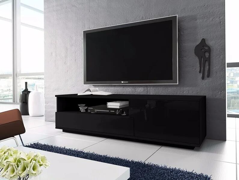 ТВ-тумба 199 МДФ (черная) 138*40*41 см, Черный   Фиеста