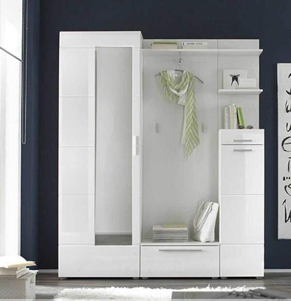 Прихожая Роза МДФ (белая) 150*40*220 см, Белый   Фиеста