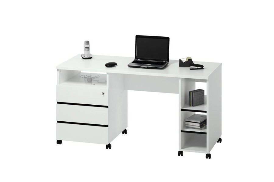 Компьютерный стол 11 Белый 101 145*60*75 см, Белый   Фиеста