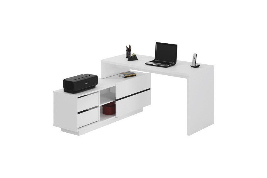 Компьютерный стол 13 Белый 101 150*173*73 см, Белый   Фиеста